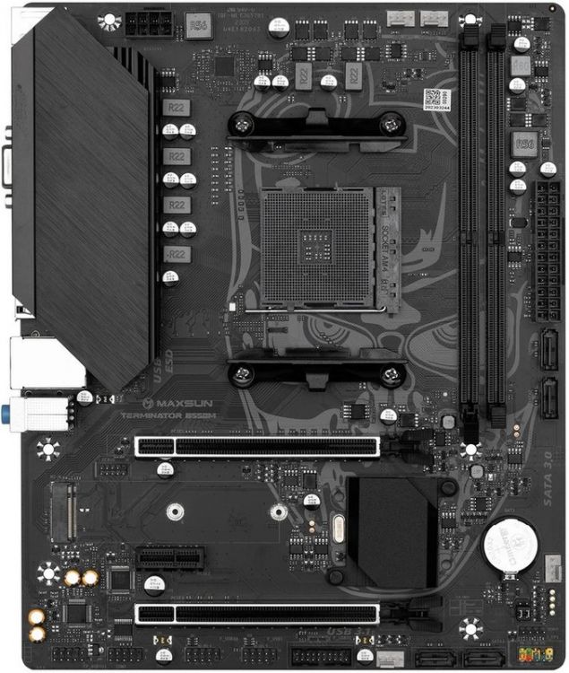 Материнская плата mATX MAXSUN MS-Terminator B550M 2.5G (AMD AM4, B550, 2*DDR4 (3800), 4*SATA 6G RAID, M.2, 3*PCIe, HDMI, 2*USB 3.2, 4*USB 2.0)