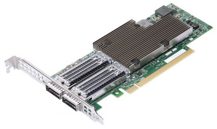 Сетевой адаптер Broadcom BCM957508-P2100G NetXtreme P2100G 2x100GbE (100/50/25/10GbE), PCIe 4.0 x16, QSFP56, BCM57508, Ethernet Adapter