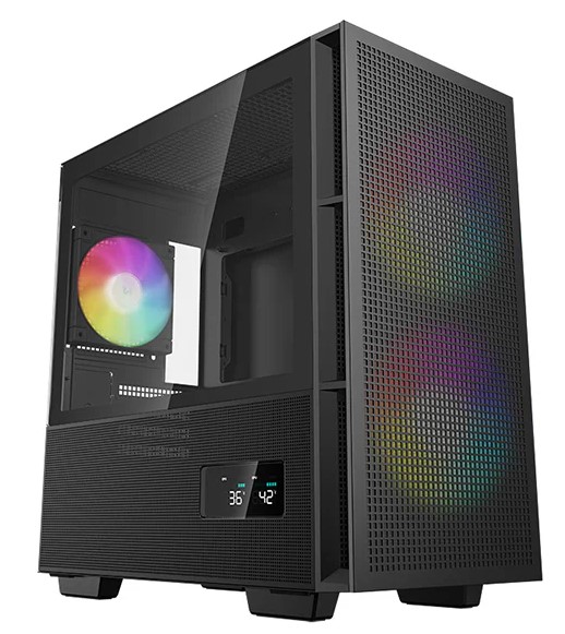 Корпуса DeepCool  Xcom-Shop Корпус mATX Deepcool CH360 Digital черный, без БП, USB3.0, Type-C