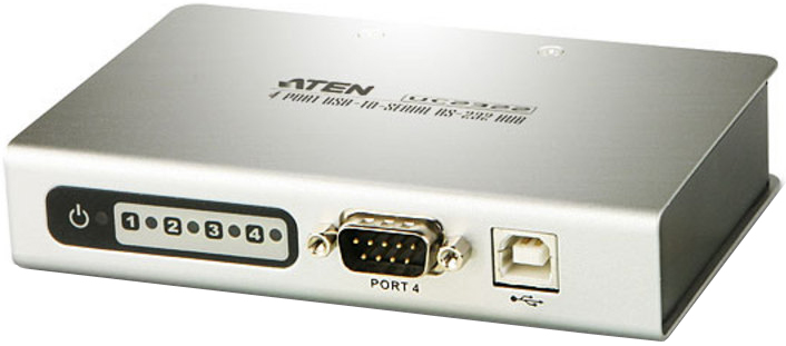  Конвертер Aten UC2324-AT USB<=>RS-232, USB B-тип>4xDB9, Female>Male, без БП