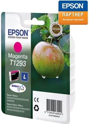 Картридж Epson C13T12934012 для Stylus SX420W/SX425W/SX525WD/SX620FW, Stylus Office BX305F/BX305FW/BX320FW/BX525WD/BX625FWD/SX430W/ WF-7525 пурпурный