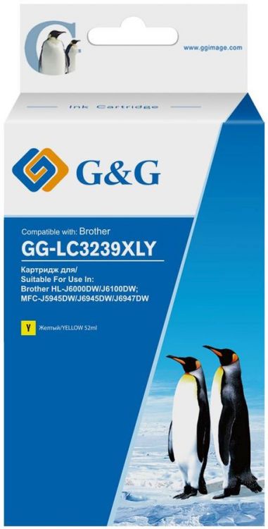   Xcom-Shop Картридж G&G GG-LC3239XLY струйный желтый (52мл) для Brother HL-J6000DW/J6100DW