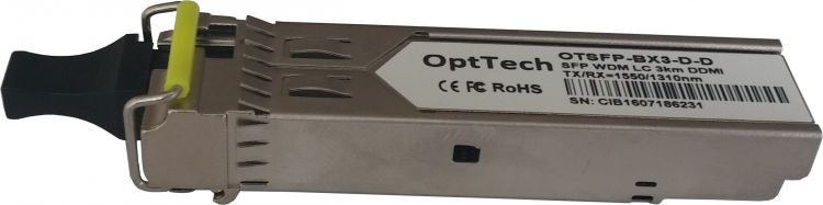 Модуль SFP OptTech OTSFP-BX3-D-D WDM, TX/RX=1550/1310nm, LC, 3km, DDMI