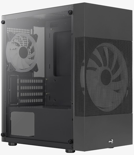 Корпуса AeroCool  Xcom-Shop Корпус mATX AeroCool Atomic Lite-G-BK-v2 4710562758603 черный, без БП, с окном, 2*USB 3.0, USB 2.0, audio