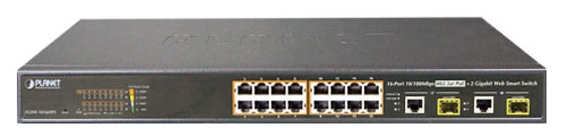 Коммутатор PoE Planet FGSW-1816HPS управляемый, 16x10/100TX 802.3at High Power POE + 2xGE TP/SFP Combo (220W)