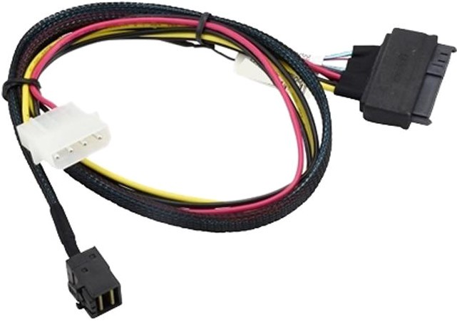 Кабель Supermicro CBL-SAST-0957 55cm MiniSAS HD SFF-8643 to U.2 PCIE SFF-8639 with Power Cable