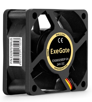 Вентилятор для корпуса Exegate EX06025B3P-24 EX297078RUS 60x60x25 mm, 5100rpm, 26.7CFM, 34,dBa, 3-pin