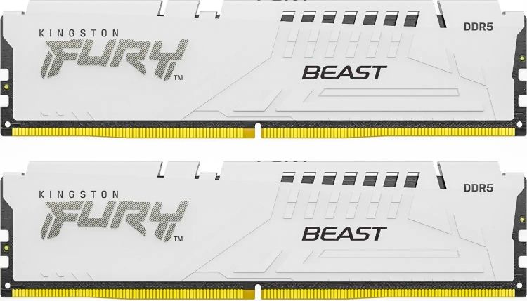 Модуль памяти DDR5 32GB (2*16GB) Kingston FURY KF556C40BWK2-32 Beast White XMP PC-44800 5600MHz CL40 1RX8 1.25V 16Gbit retail