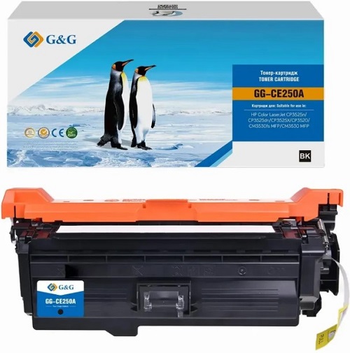 Картридж G&G GG-CE250A лазерный CE250A черный (5000стр.) для HP CLJ CP3525n/CP3525dn/CP3525X/CP3520/CM3530fs MFP/CM3530 MFP