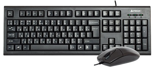   Xcom-Shop Клавиатура и мышь A4Tech KR-8520D черные, проводные, USB