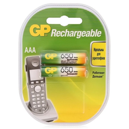 Аккумулятор GP 65AAAHC 1.2V, 650mAh, 2шт, size AAA