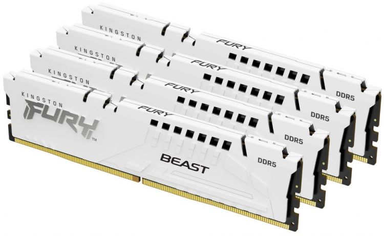 Модуль памяти DDR5 128GB (4*32GB) Kingston FURY KF552C40BWK4-128 Beast White XMP 5200MHz 2RX8 CL40 1.25V 288-pin 16Gbit