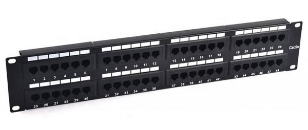 Патч-панель SUPRLAN 10-0405 19, 2U, Cat 5e, 48 портов RJ45 (8p8c), неэкранированная, Dual IDC (110/KRONE)