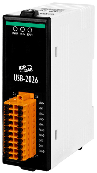 Модуль ICP DAS USB-2026 5-channel Analog Input, 2-channel Analog Output, 2-channel Digital Input and 2-channel Digital Output Module