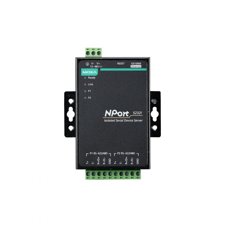 Преобразователь MOXA NPort 5232I-T 2 port RS-422/485,10/100 Ethernt,Isolation,t:-40/+70 w/o adapter