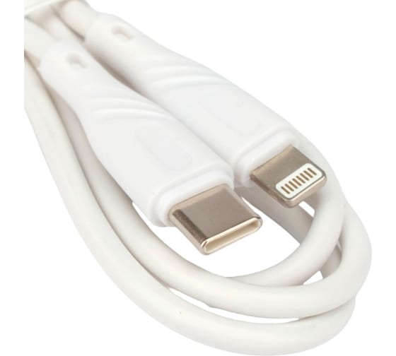Кабель интерфейсный USB 2.0 Cablexpert CCB-USB2-CMAPO1-1MW Lightning/Type-C, Classic0.1, 2.1A, 20Вт, быст.зар, медь,1м, белый, коробка