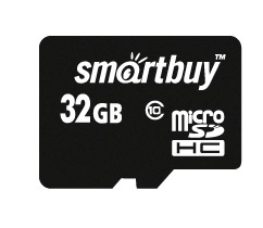 Карта памяти MicroSDHC 32GB SmartBuy SB32GBSDCL10-00 class 10 (без адаптера)