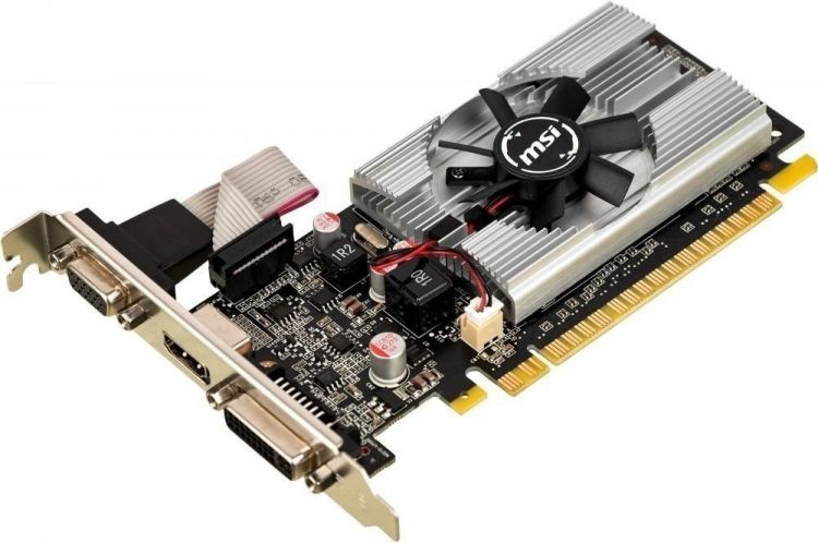 Видеокарта PCI-E MSI GeForce 210 (N210-1GD3/LP) 1GB DDR3, 64bit, VGA, DVI, HDMI, OEM