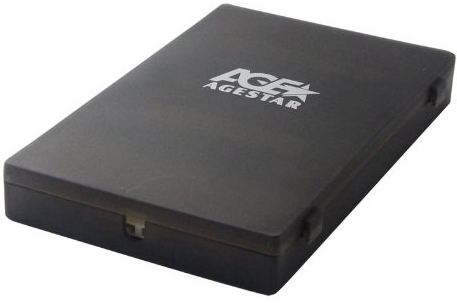 Внешний корпус для HDD SATA 2.5” AgeStar SUBCP1 для HDD/SSD SATA 6Gb/s 2.5, USB 2.0, силикон, черный