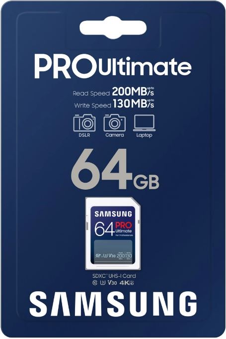 Карта памяти SDXC 64GB Samsung MB-SY64S/WW PRO Ultimate, 130/200MB/s