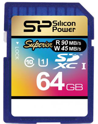   Xcom-Shop Карта памяти 64GB Silicon Power SP064GBSDXCU3V10 Class10 Superior UHS-1(U3) R/W до 90/45 MB/s