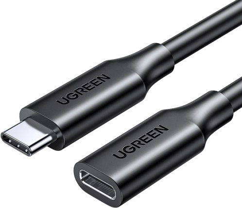  Кабель UGREEN US353 10387_ USB-C/M / USB-C/F Gen2 5A 10Gbps, 1 м. черный