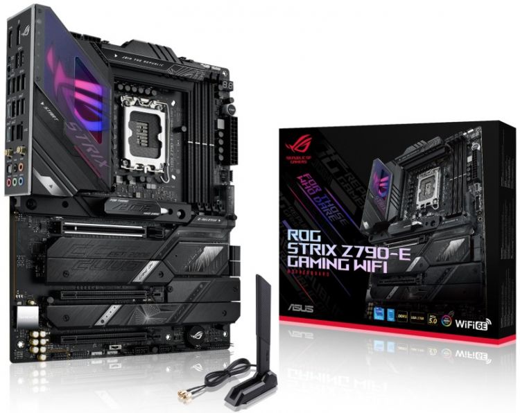 LGA1700 ASUS  Xcom-Shop Материнская плата ASUS ROG STRIX Z790-E GAMING WIFI 90MB1CL0-M0EAY0 (LGA1700, Z790, 4*DDR5 (7800), 4*SATA 6G RAID, 5*M.2, 3*PCIE, 2.5Glan, WiFi, BT, H