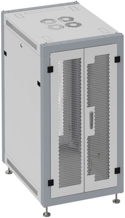 Шкаф напольный 19, 18U SYSMATRIX SL 6818.744 600x800x935mm (ШхГхВ) передняя дверь двухстворчатая перфорированная, задняя дверь двухстворчатая перфори