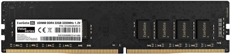 Модуль памяти DDR4 32GB Exegate Value EX295284RUS 3200MHz PC4-25600 CL19 1.2V