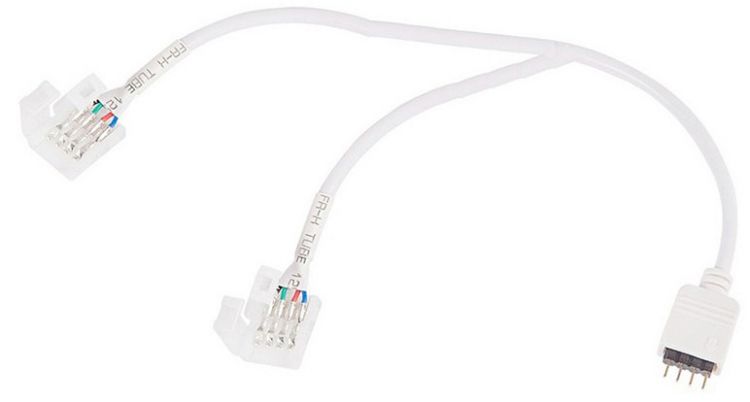 Коннектор Lamper 144-133 соединительный (2 разъема) для RGB светодиодных лент с влагозащитой шириной 10 мм и контроллеров, длина 30 см