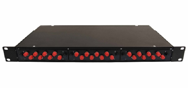 Кросс оптический стоечный 19 стационарный 1U TELCORD КСу-24-1U 12-ST/APC-12-ST/APC-SM-1-КУ-BK 12 адаптеров ST/APC, 12 пигтейлов ST/APC SM (OS2 9/125)