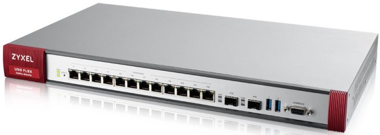 Межсетевой экран ZYXEL USG FLEX 700 Rack, 12 конфигурируемых (LAN/WAN) портов GE, 2xSFP, 2xUSB3.0, AP Controller (8/264), Device HA Pro !CF временно н