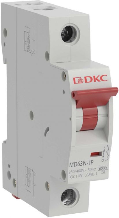 Автоматический выключатель модульный DKC MD63N-1PC50 1P 50A C 6kA, YON max