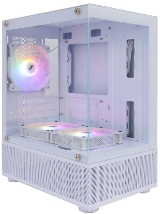 Корпус mATX 1STPLAYER MIKU Mi2-A white, без БП, боковая панель из закаленного стекла, USB 3.0, USB 2.0, audio