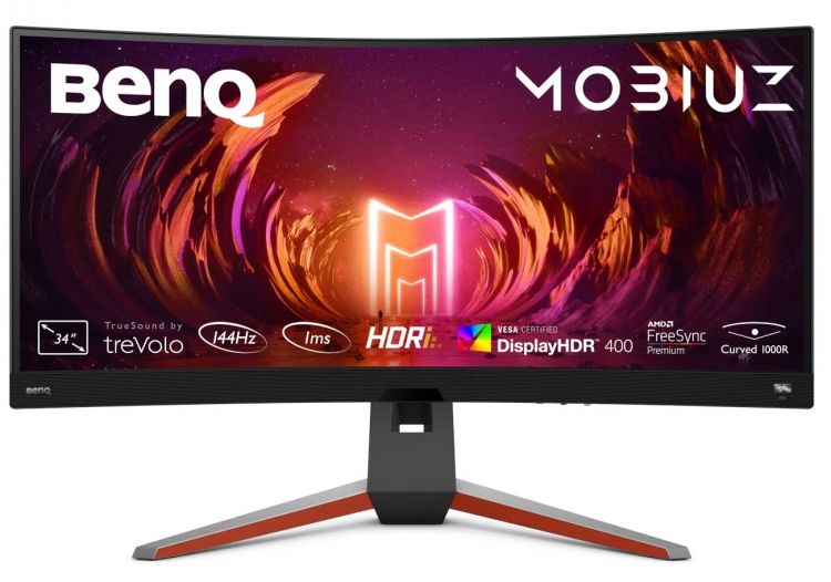 Монитор 34 BenQ EX3410R 3440x1440 VA, curved, 144 Гц, 350cd/m2, H178°/V178°, 3000:1, 20M:1, 16,7 млн. цветов, 2ms, VGA, 2*HDMI, DP, USB-Hub, Height a