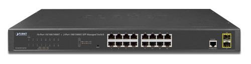 Коммутаторы Planet Коммутатор управляемый Planet GS-4210-16T2S IPv6, 16x10/100/1000Base-T + 2x100/1000MBPS SFP Web-Smart/SNMP