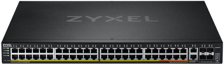 Коммутатор ZYXEL NebulaFlex Pro XGS2220-54HP rack 19, 48xRJ-45: 1G PoE+ (8 из них PoE++), 2xRJ-45: 1/2.5/5/10G PoE++, 4xSFP+, бюджет PoE 600 Вт