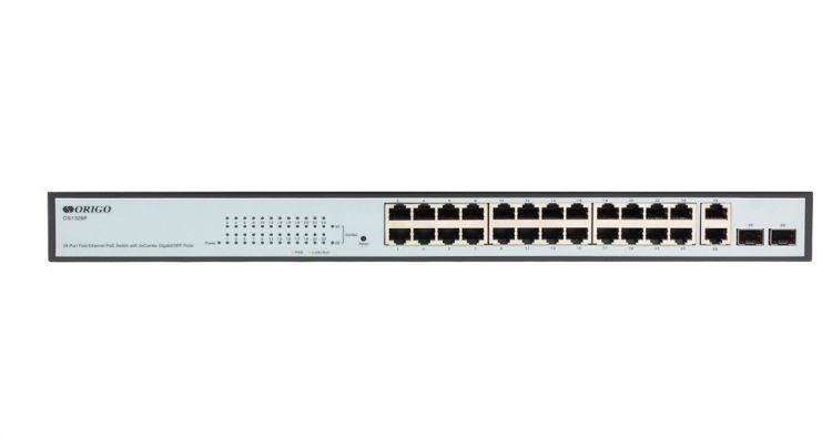   Xcom-Shop Коммутатор настраиваемый ORIGO OS1326P/280W/A1A 24x100Base-TX PoE, 2xCombo 1000Base-T/SFP, PoE Budget 280W, 19 w/brackets