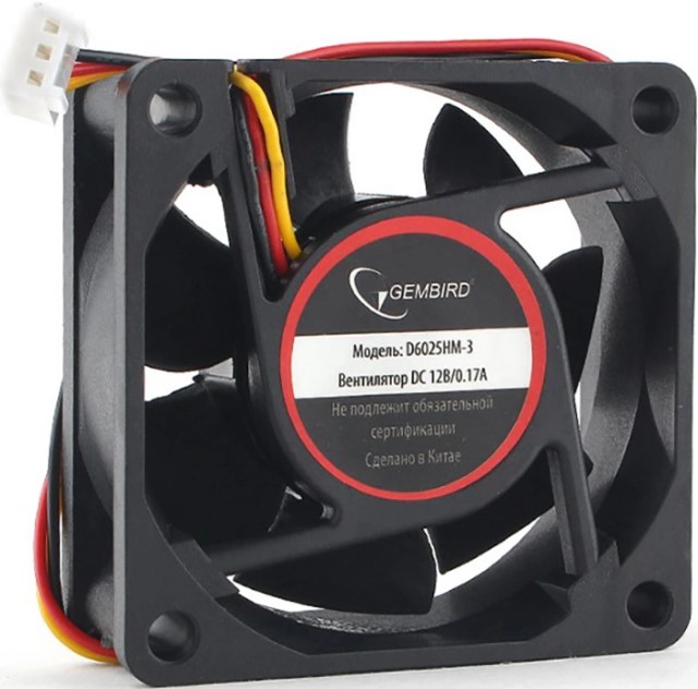 Вентилятор для корпуса Gembird D6025HM-3 60mm fan, 4500 об/мин, 25 dBA, 3pin