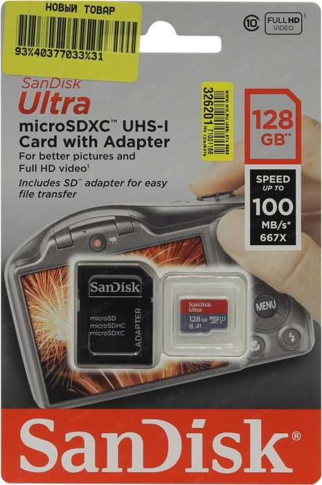 Карта памяти 128GB SanDisk SDSQQVR-128G-GN6IA microSDXC UHS-3