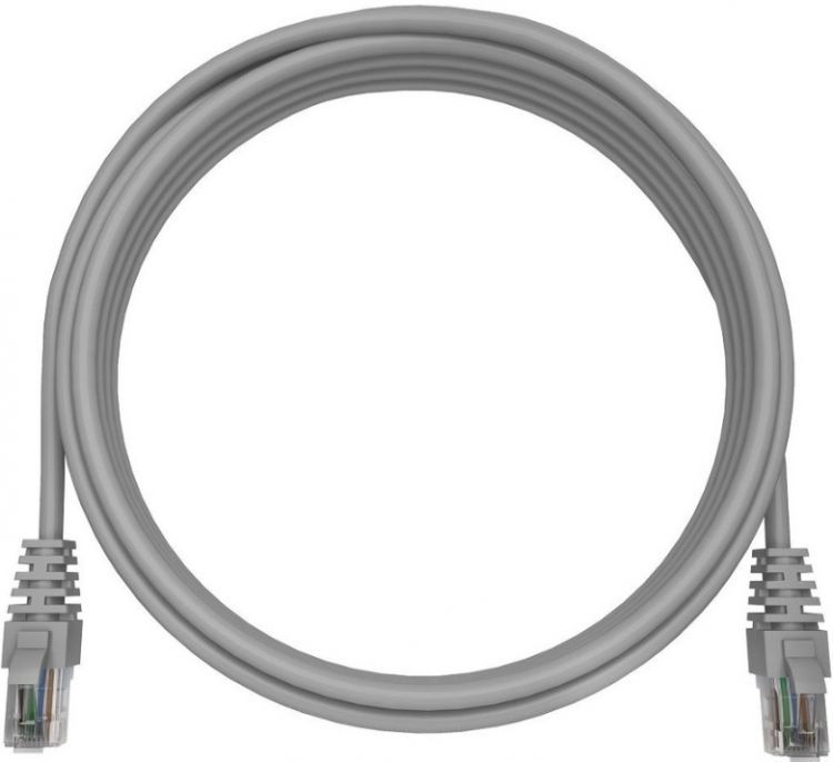 Кабель патч-корд U/UTP 6 кат. 2м NTSS NTSS-PC-UTP-RJ45-6-2.0-LSZH-GY 2хRJ45/8P8C, T568B литой, LSZH, серый