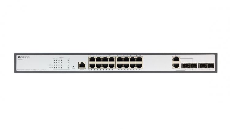  Коммутатор управляемый ORIGO OS3120P/250W/A1A 16x1000Base-T PoE+ (PoE-бюжет 250Вт), 2x1000Base-X SFP, 2xCombo 1000Base-T/SFP, L2