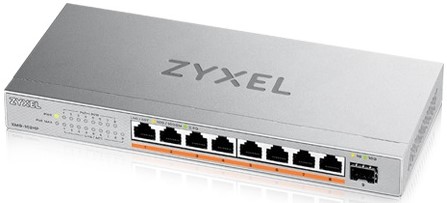 Коммутатор неуправляемый ZYXEL XMG-108HP PoE++, 8xRJ-45: 1/2.5G PoE++, 1xSFP+, настольный, бесшумный, бюджет PoE 100 Вт