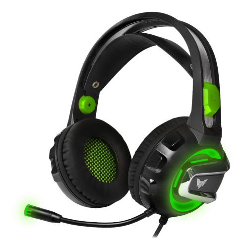  Гарнитура проводная Crown CMGH-3102 CM000003085 black/green, Virtual sound 7.1, USB, 20Гц-20000Гц, 3.2м, с подсветкой и вибрацией, рег. громкости, мик