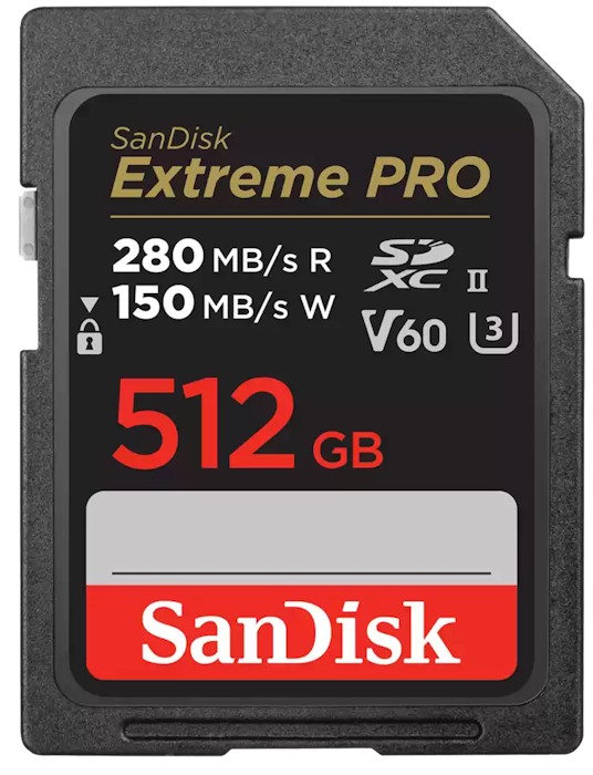   Xcom-Shop Карта памяти SDXC 512GB SanDisk SDSDXEP-512G-GN4IN Extreme PRO, UHS-II, C10, U3, V60, 280/150MB/s