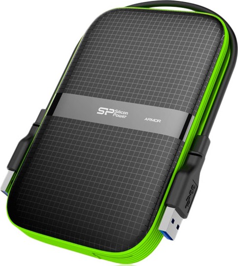 5-8TB  Xcom-Shop Внешний диск HDD 2.5'' Silicon Power Armor A60 SP050TBPHDA60S3K 5TB, USB 3.1, black