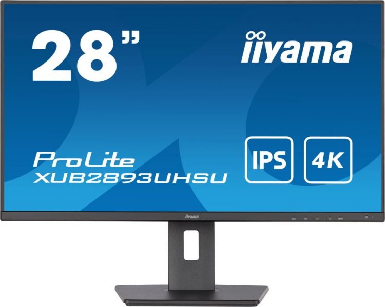 Монитор 28 Iiyama ProLite XUB2893UHSU-B5 3840x2160, 3ms, 300кд/м2, 1000:1, 80000000:1, 178°/178°, IPS, 16:9, 60Hz, HDMI, HAS Piv, DP 4K, USB