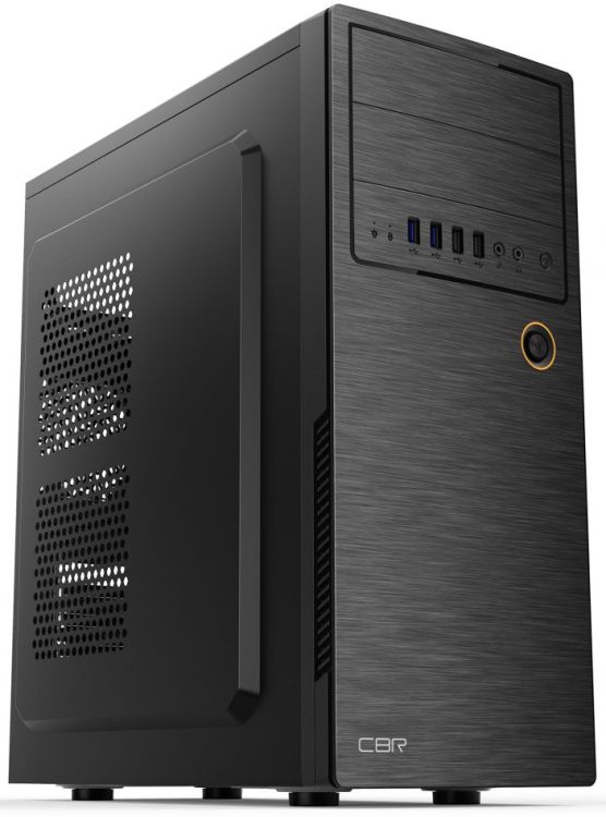 Корпус ATX CBR E180 БП ATX450-12EC (450W/120mm), 2*USB 2.0, HD Audio+Mic, black