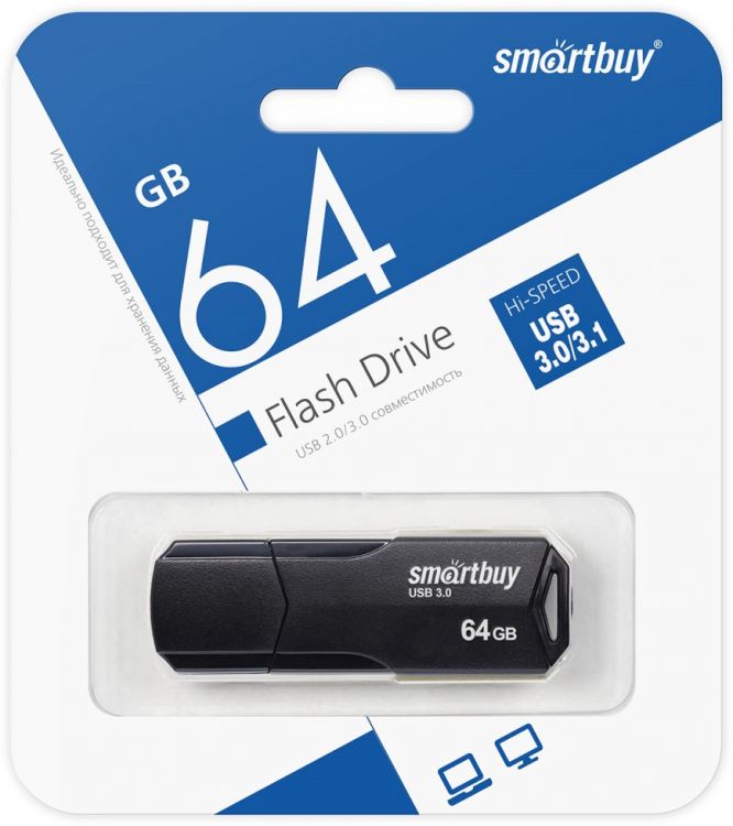 Накопитель USB 3.1 64GB SmartBuy SB64GBCLU-K3 Clue чёрный