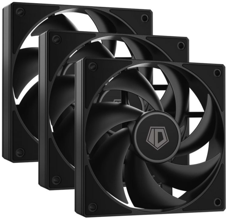 Вентилятор для корпуса ID-Cooling AF-125-K TRIO 120x120x25mm, 500-2000rpm, 78.25CFM, 29.85dBA, 4-pin PWM (3-pack) BOX